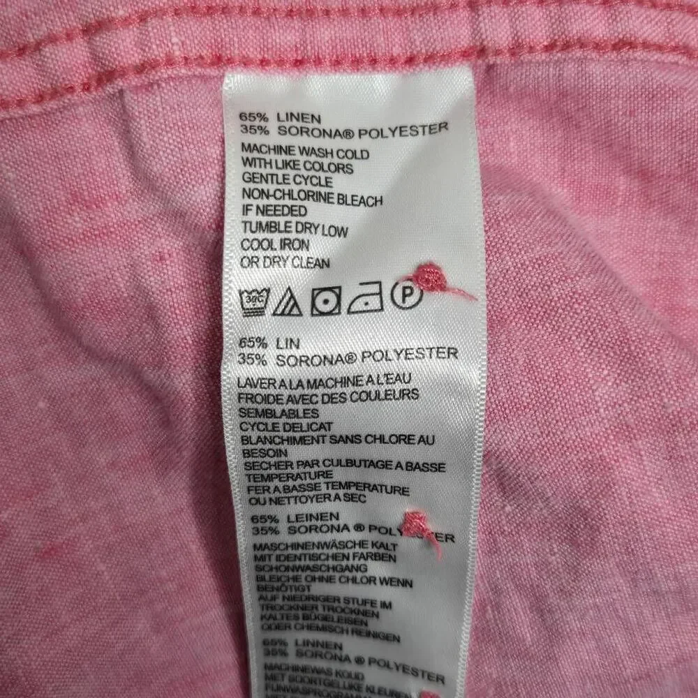 Tommy Bahama Linen Blend Shirt Size XXL Pink Button Down